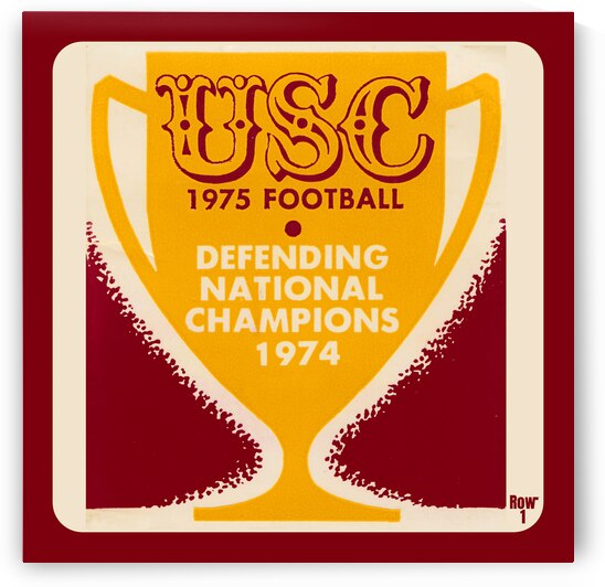 1975 USC Football Ticket Stub Remix Art by Row One Brand
