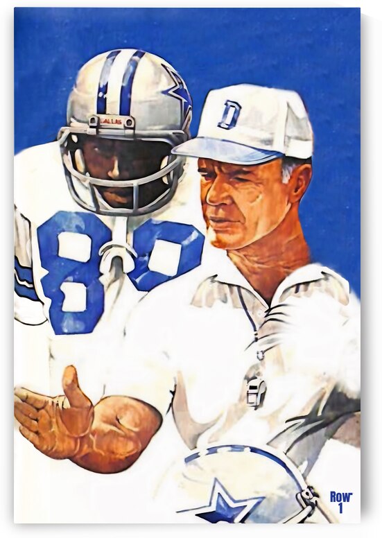 Tom Landry Dallas Cowboys Art by Row One Brand