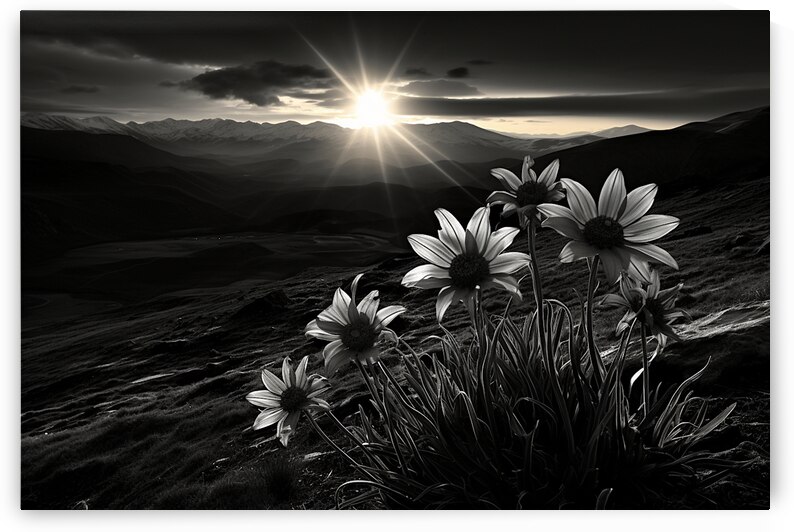 Twilight Bloom – Sunflowers at Dusk Print by Savage Art Prints