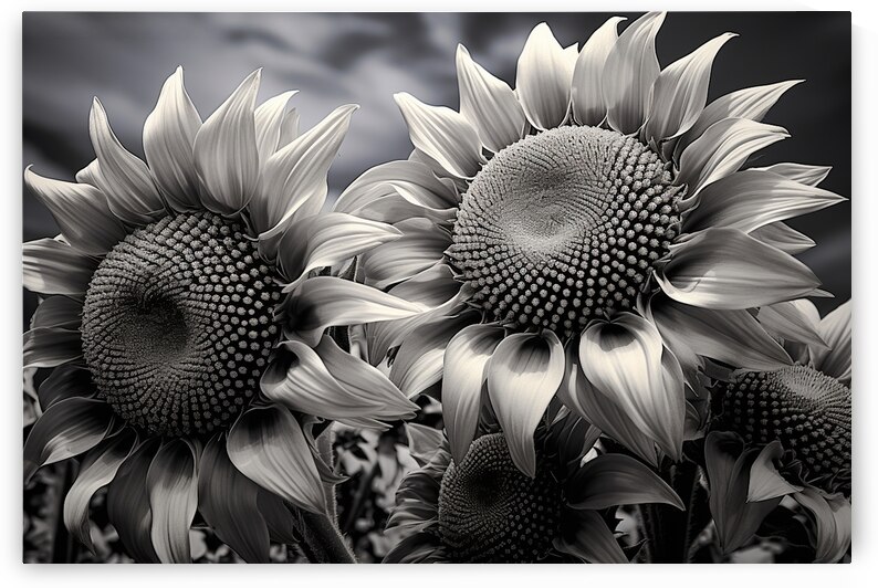 Sunlit Shadows – Dual Sunflower Study Print by Savage Art Prints