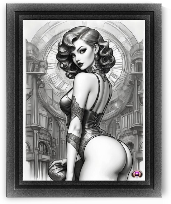 Velaria Retro Age Pin Up Girl Stunning Portrait Illustration AI Concept Art by Xzendor7 by xzendor7
