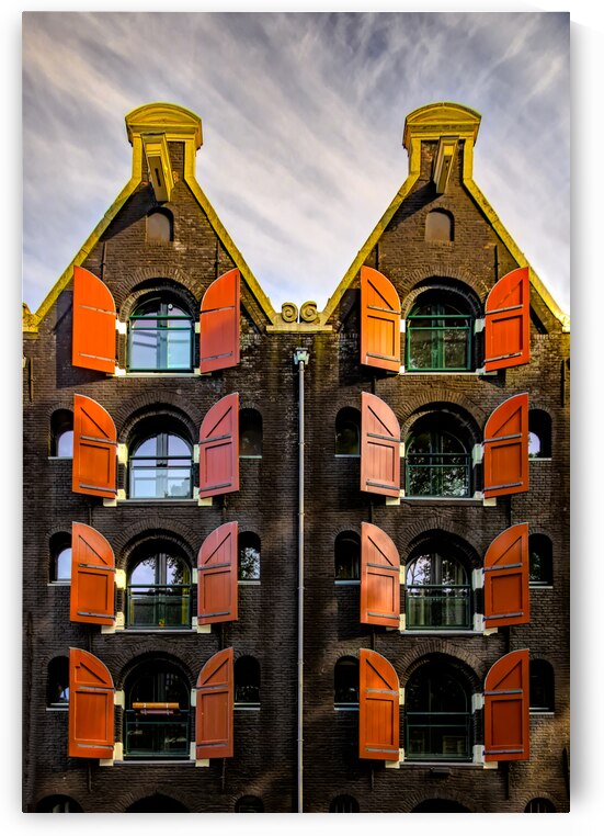 Black Brick Canal Buildings of Amsterdam by Norma Brandsberg Photography