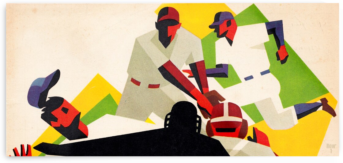 Abstract Fifties Baseball Art Remix by Row One Brand