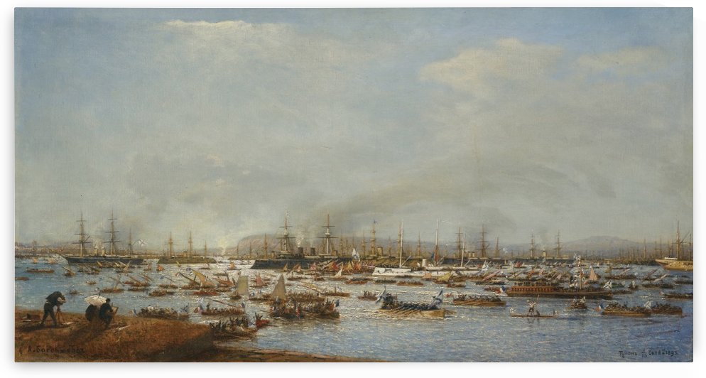 Lots of boats on the sea by Vasily Dmitrievich Polenov