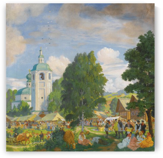 Russian people at the church by Vasily Dmitrievich Polenov