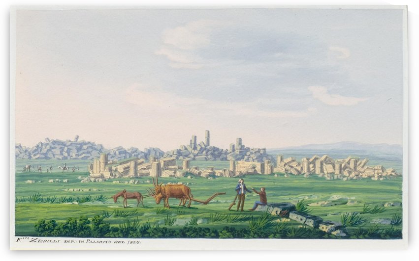 Ruinenlandschaft auf Sizilien 1828 by Francesco Zerillo