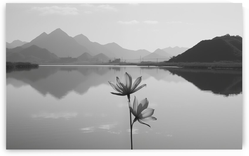 Desert Sunflower – Stormfront Monochrome Landscape Print by Savage Art Prints