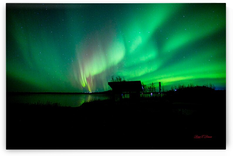 Lights over Kashwitna Lake by Bruce Brown