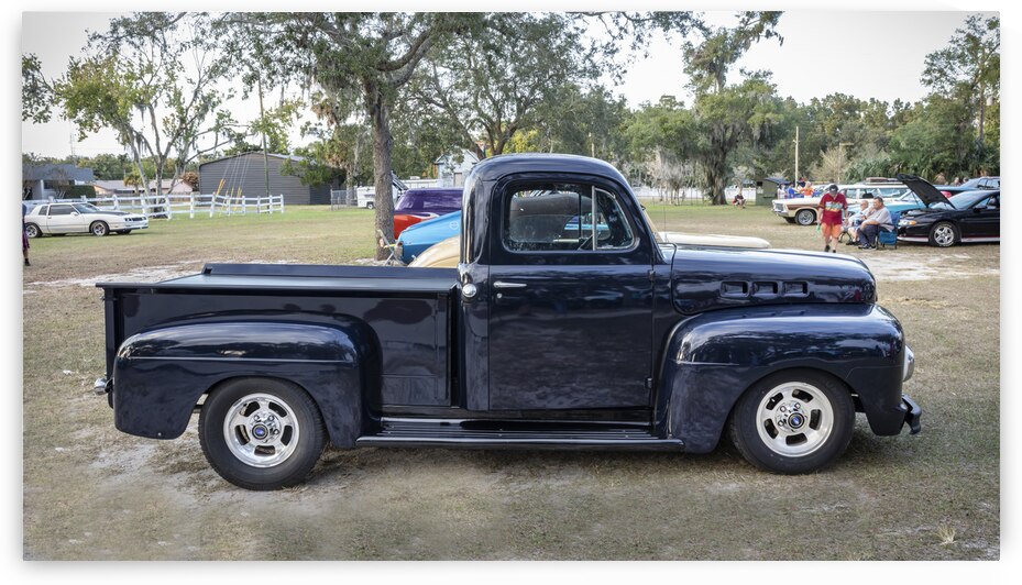 1951 Dark Blue Ford Pick Up Truck F100 X 7 by Rich Franco