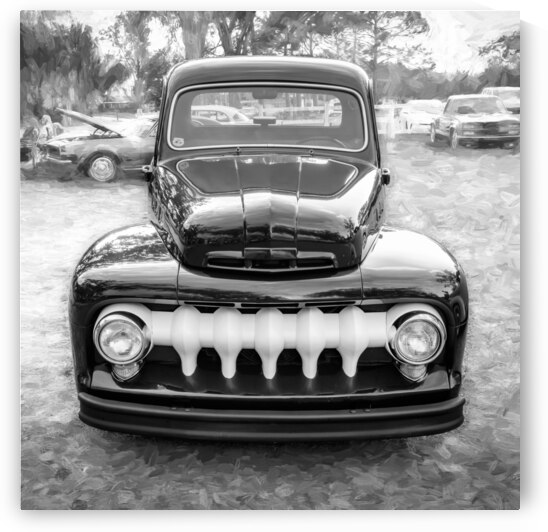 1951 Dark Blue Ford Pick Up Truck F100 X 8 by Rich Franco