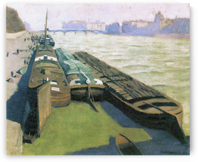 Barges on the banks of the Seine by Felix Vallotton