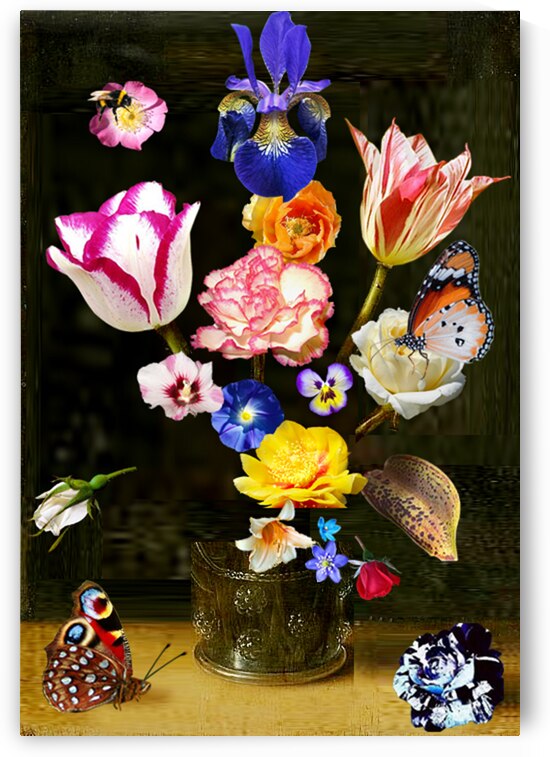 A BOUQUET OF FLOWERS IN A GLASS VASE by Gerry Chapleski