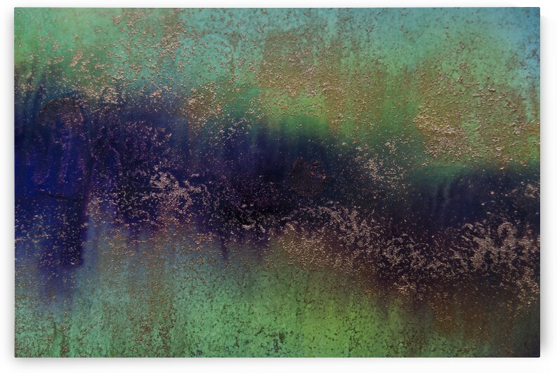 Purple Green Blue Brass Abstract 1123-2 by Iris H Richardson