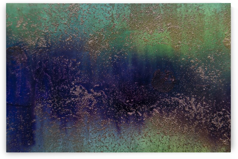 Purple Green Blue Brass Abstract 1123-4 by Iris H Richardson