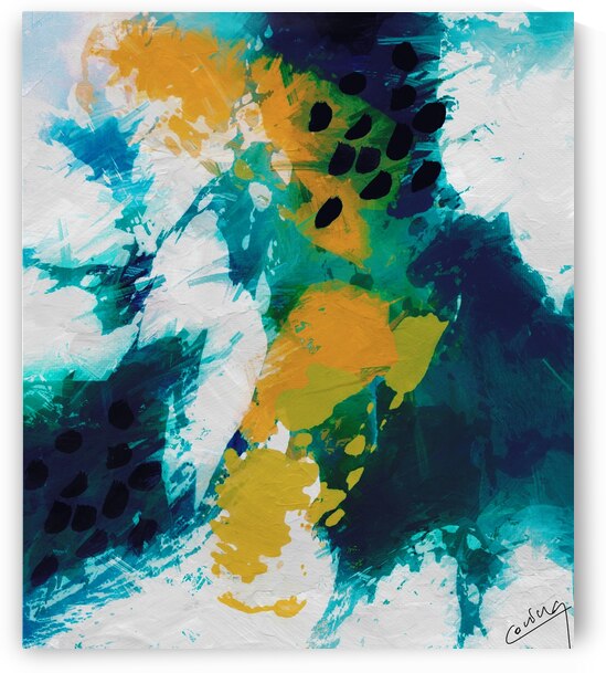 Tranquil Oasis - Abstract Aqua Art Print by Corina Ioana