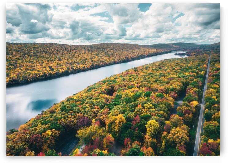 Long Fall Aerial Over Mauch Chunk Lake by Jason Fink