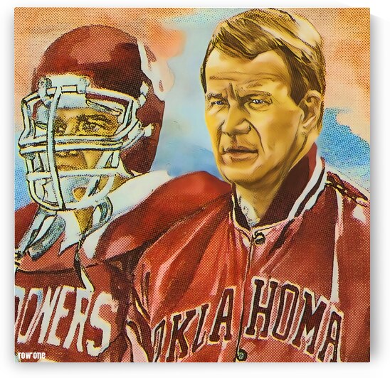 1986 Barry Switzer Oklahoma Football Art by Row One Brand
