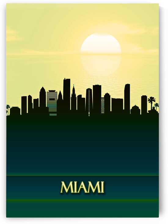 Miami City Skyline by Towseef Dar