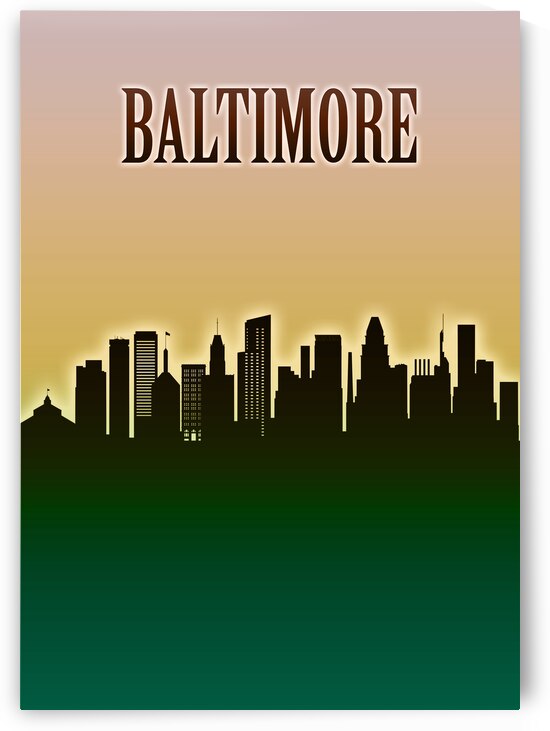 Baltimore Skyline Minimal by Towseef Dar