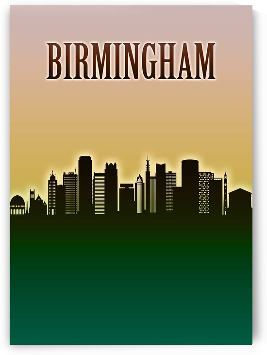 Birmingham Skyline Minimal by Towseef Dar