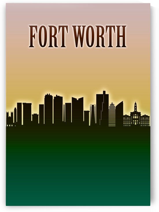 Fort Worth Skyline Minimal by Towseef Dar