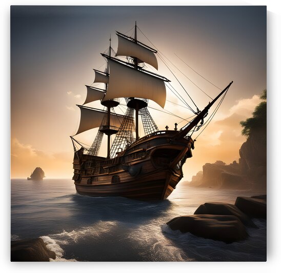 Ship on the beach at sunset by Towseef Dar