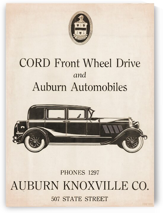 1920s Auburn Automobile Company Car Ad by Row One Brand
