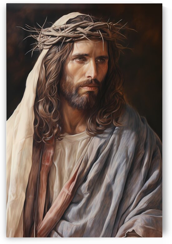 Thorns of Grace: Color Pencil Portrait of Jesus by Thy Art Studios