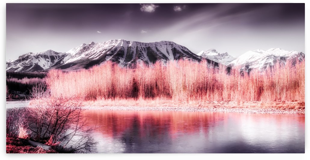 HDR two-tone view of the Rockies by Lisa Poirier