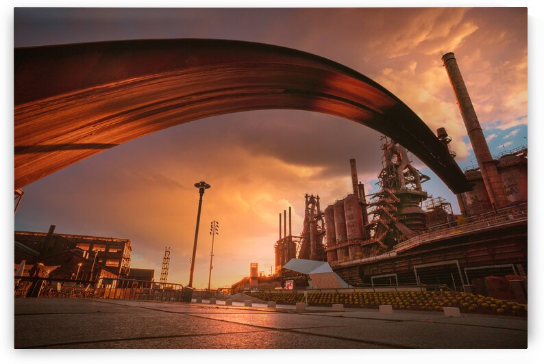 Steel Stacks and Stormy Skies Sunset by Jason Fink