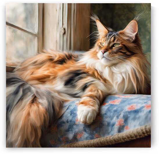 Maine Coon Tri-color Cat by HH Photography of Florida
