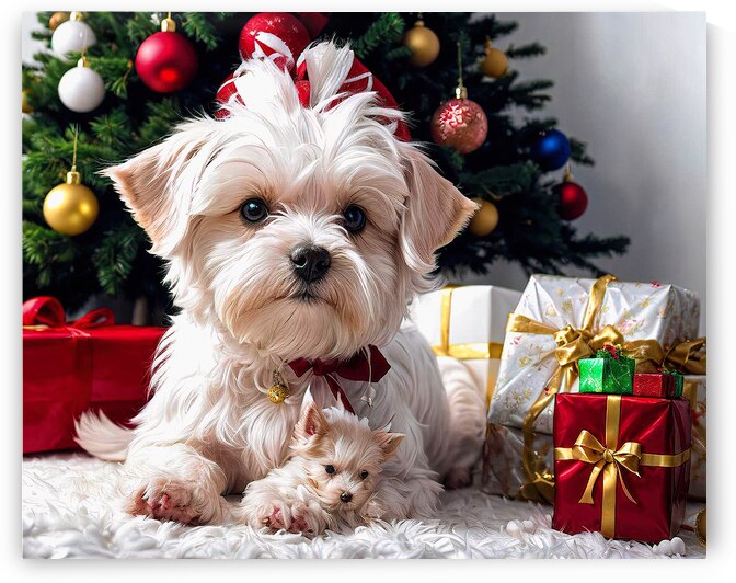 Im Dreaming of a White Yorkie Christmas by Bill Swartwout Photography