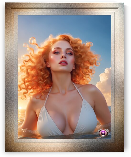 Bathing In The Sea By Dawns Light Enchanting Portrait AI Concept Art by Xzendor7 by xzendor7