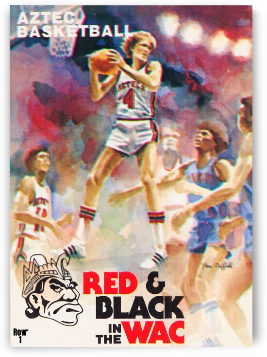 1978 San Diego State Aztecs Basketball Art by Row One Brand