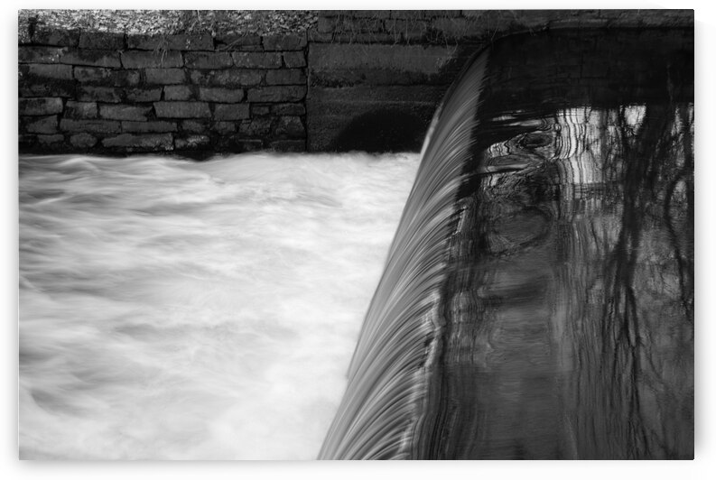 Monochrome small waterfall by Tony J Hulme