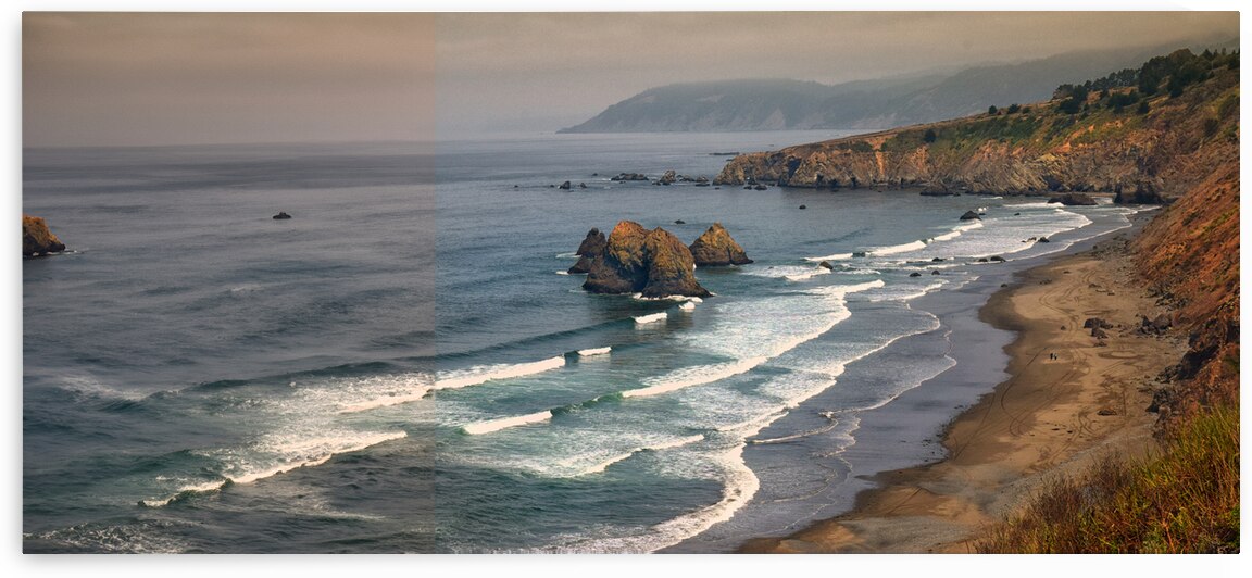 Beach Walkers Panorama by Frank Wilson