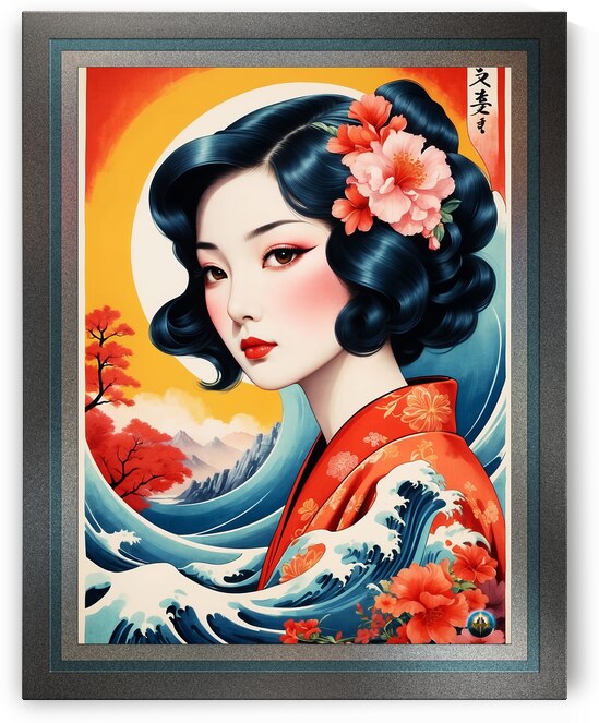 秋桜（美人画・A2サイズ） 展覧会「夢二が愛した日本」竹久夢二美術館で - 夢二作品の“和