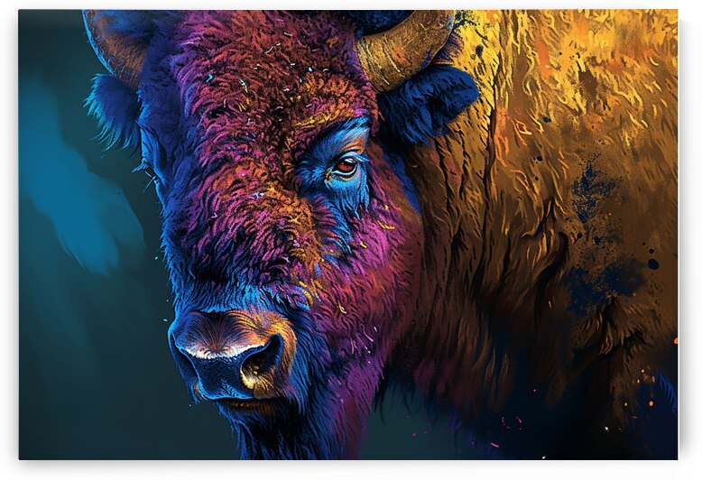 Tricolor Bison by Raquel Manteiga