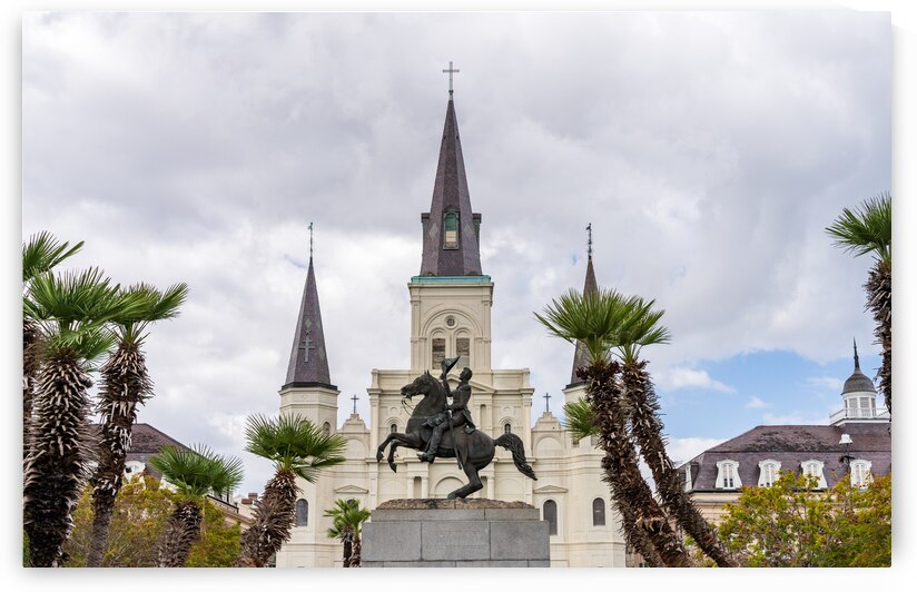 Facade of Cathedral Basilica of Saint Louis in New Orleans LA by Steve Heap
