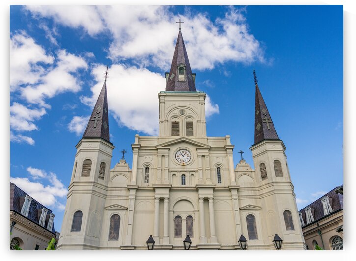Facade of Cathedral Basilica of Saint Louis in New Orleans LA by Steve Heap