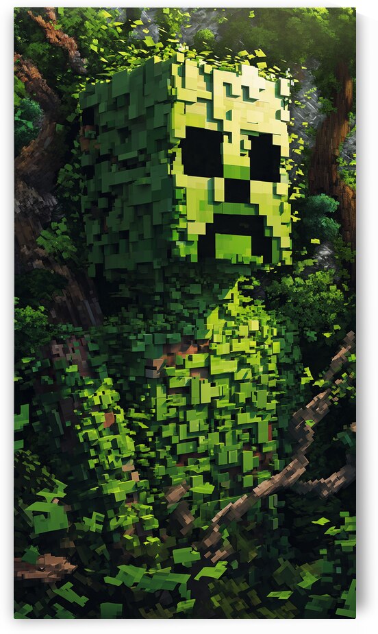 Minecraft Creeper portrait wall Art by Goldfishwallart
