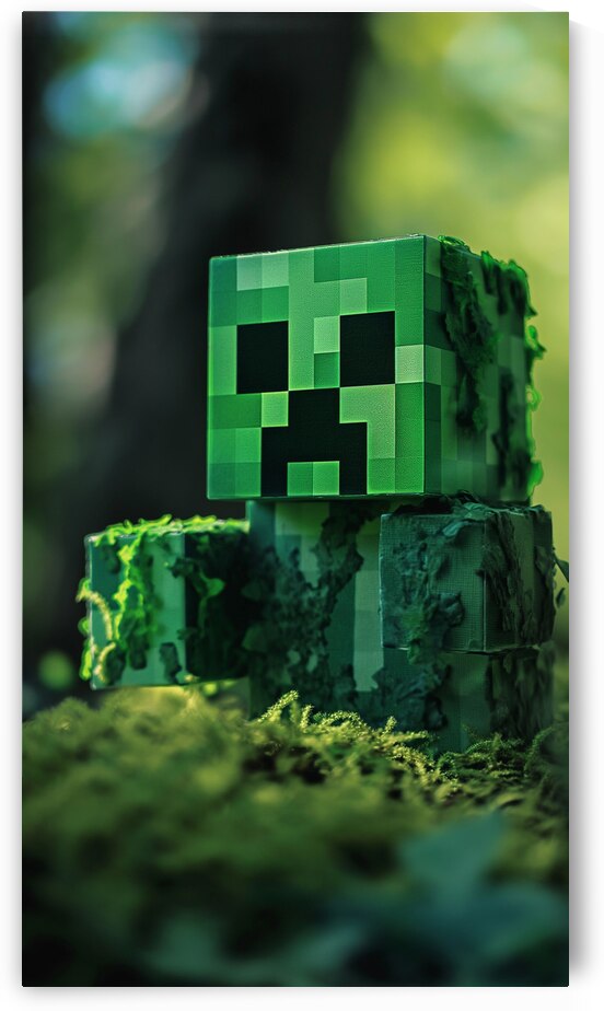 Portrait of Minecraft Creeper wall art by Goldfishwallart