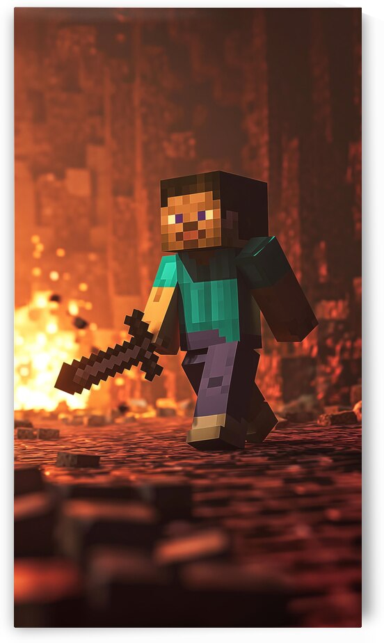 Steve mincraft wall art steve wall art canvas by Goldfishwallart