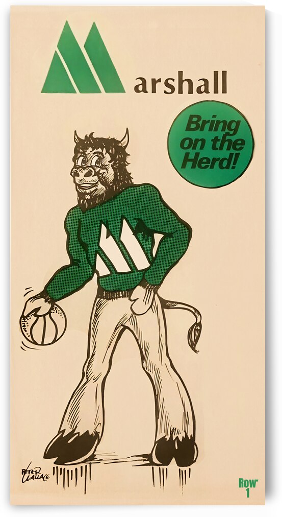 Retro Marshall Basketball Art by Row One Brand