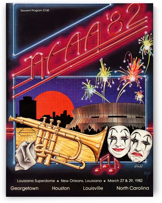 1982 NCAA Basketball Finals Program Cover Art by Row One Brand