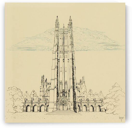 1950s Duke University Campus Art by Row One Brand