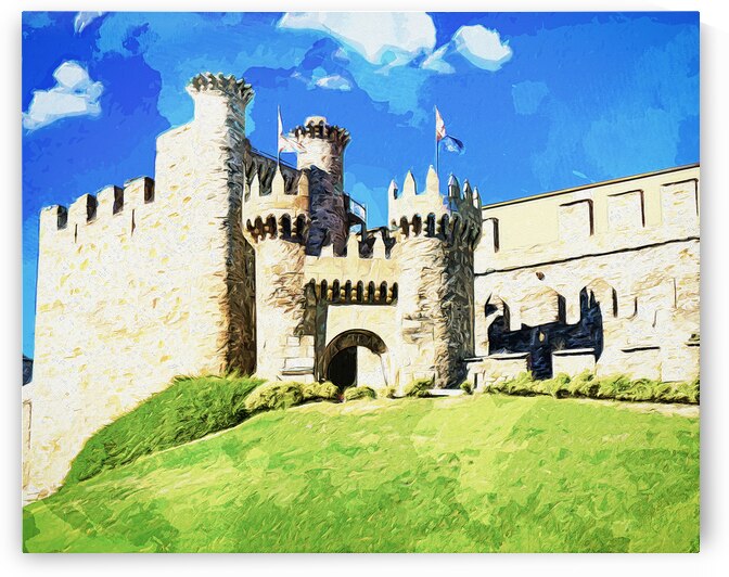 Medieval castle of Pontferrada - CR2210-8162-WAT.jpg by JordiCarrio