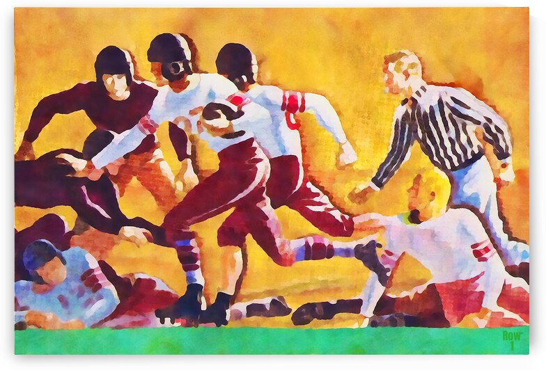 Vintage 30s Football Watercolor Art by Row One Brand