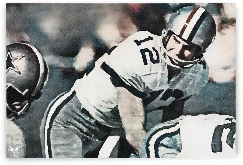 Dallas Cowboys Roger Staubach Art by Row One Brand