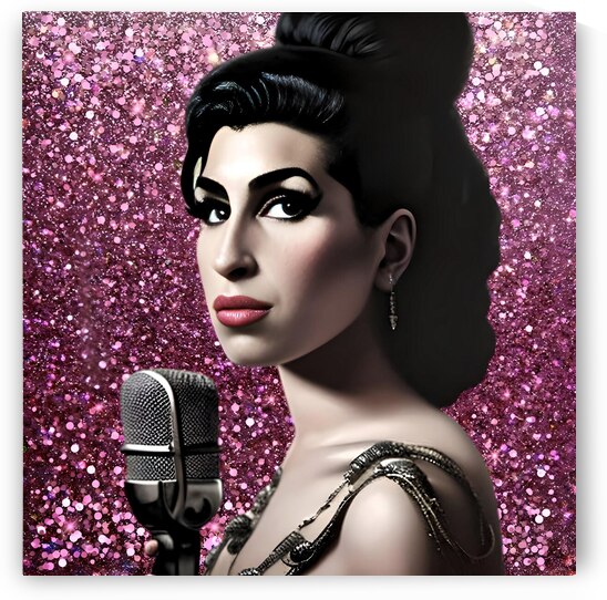 Amy Winehouse Glitter Art Sparkly Wall Decor Luxury Poster Music Icon by ArtByLumy